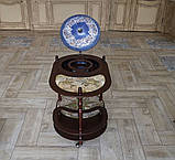 Глобус бар зі столиком Мапа світу новий дизайн кремовий сфера 40 см, фото 6