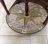 Глобус бар зі столиком Мапа світу новий дизайн кремовий сфера 40 см, фото 4