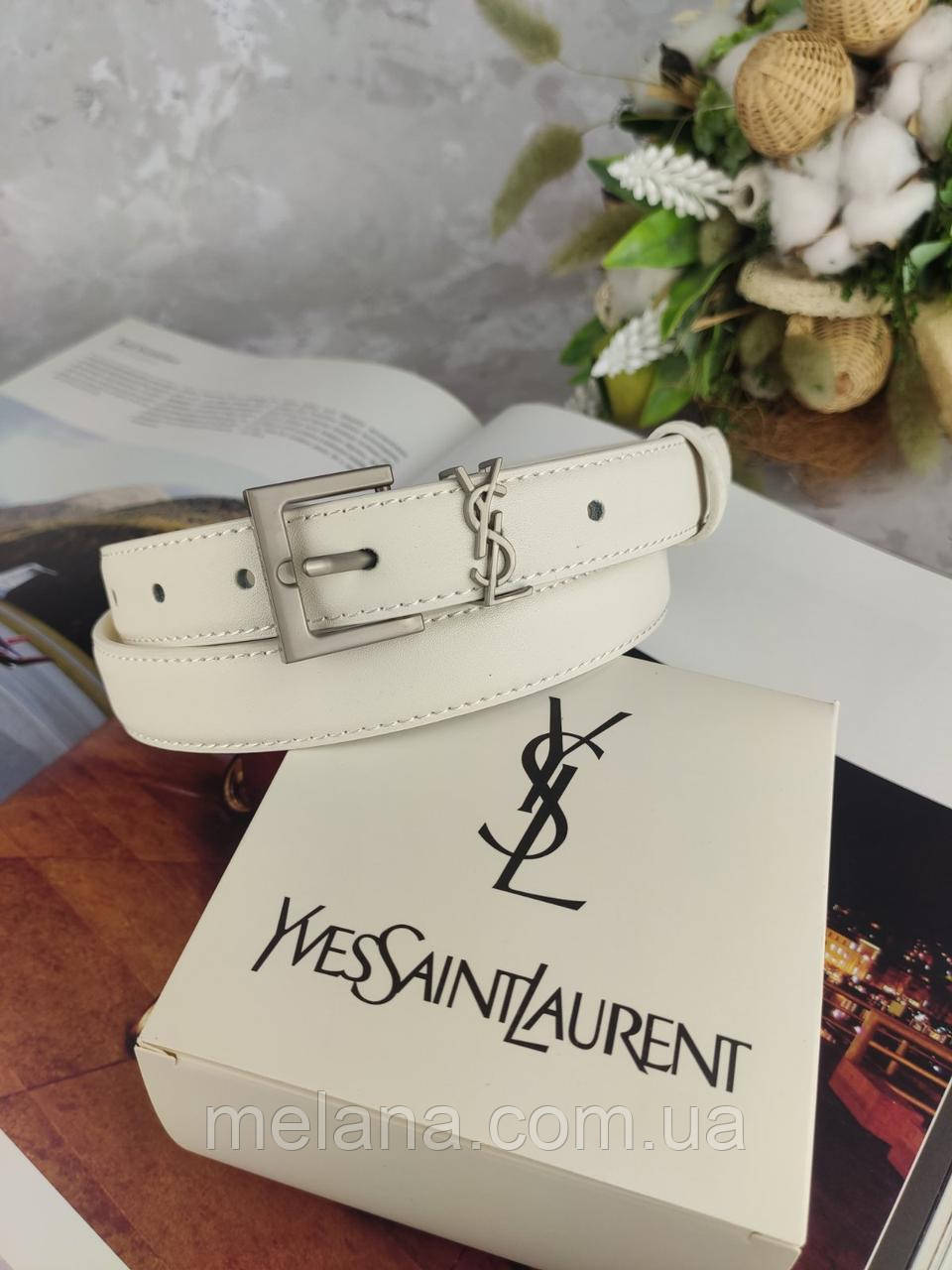 Шкіряний жіночий ремінь YSL Yves Saint Laurent (Ів син Лоран)