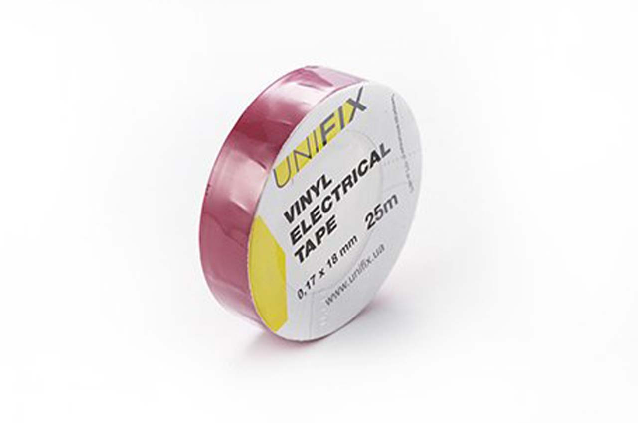 Стрічка ізоляційна Unifix — 18 x 0,17 мм x 25 м червона