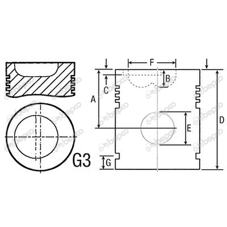 Купить 87295265 поршень 111.76мм двигателя трактора FORD BSD666T ...