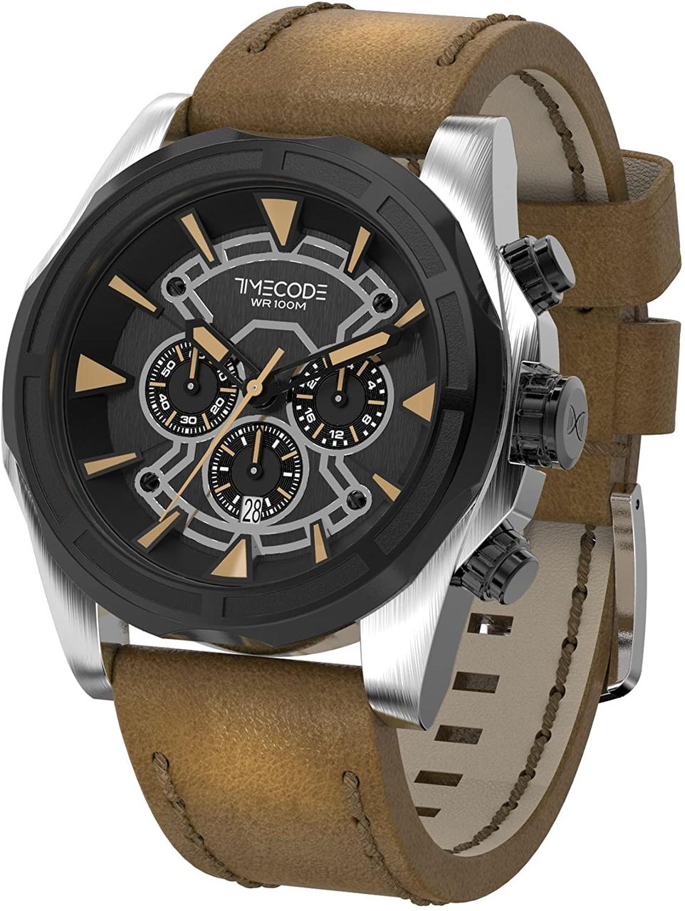Чоловічий наручний годинник кварцовий класичний дизайнерський люмінісцентний Miyota Japan 48 мм TC-1010-05 WR 100
