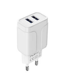 Мережевий зарядний пристрій BOROFONE BA37A Speedy dual port charger White