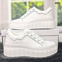 Кросівки жіночі білі демісезонні на високій підошві Gukkcr, фото 4