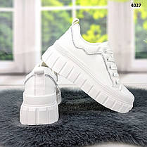 Кросівки жіночі білі демісезонні на високій підошві Gukkcr, фото 5