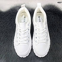 Кросівки жіночі білі демісезонні на високій підошві Gukkcr, фото 2