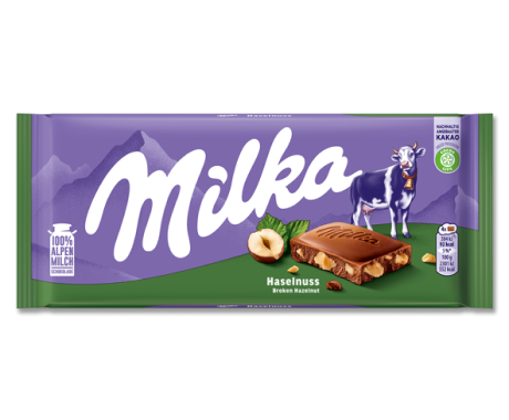 Шоколад Milka з фундуком Haselnuss 100г, 1шт