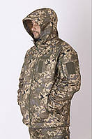 Демисезонная тактическая куртка ветро и водоотталкивающая Софт Шел - Пиксель ВСУ армейская военная