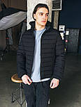 Куртка чоловіча весняна весна-осінь зі знімним капюшоном Туреччина чорна. Живе фото, фото 10