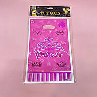 Детские пакеты для подарков "PRINCESS" розовые 17х25 см, 10шт