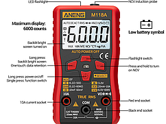 Цифровий міні мультиметр ANENG M118A