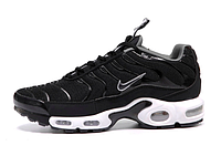 Кроссовки мужские Nike Air Max TN Plus черные, Найк Аир Макс ТН текстильные, прошиты. код KD-14253