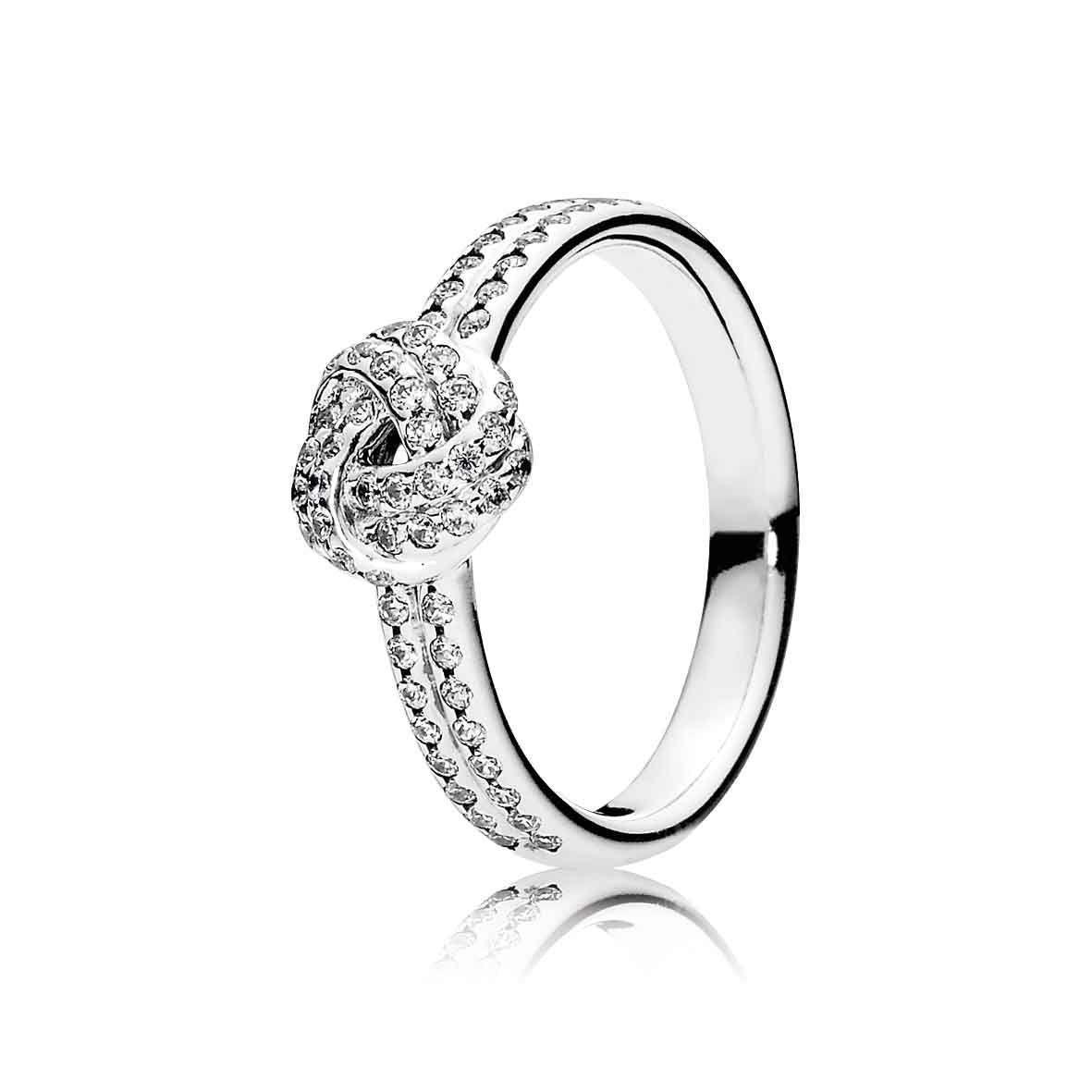 Срібне кільце Pandora Узи любові 190997CZ 58