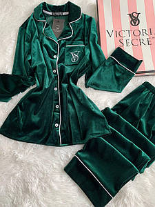 Жіноча піжама Victoria's Secret оксамит смарагд Вікторія Сікрет