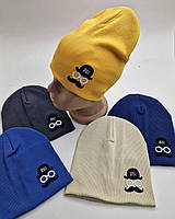 Шапка подвійна для хлопчика "OUI" 2-8 років, різні кольори. shapki-odezda.com.ua