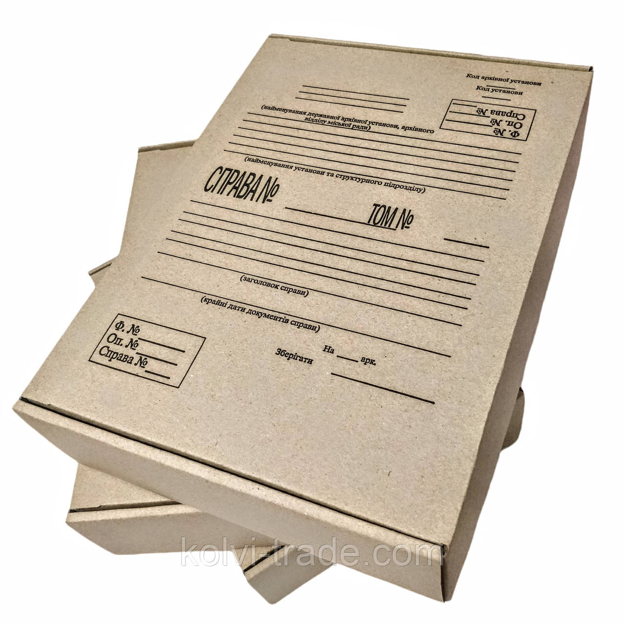 Архівний бокс із гофрокартону 323*228мм з титульною сторінкою, висота корінця 80мм (PАGК-А4-Т-80-5) Колві, фото 1