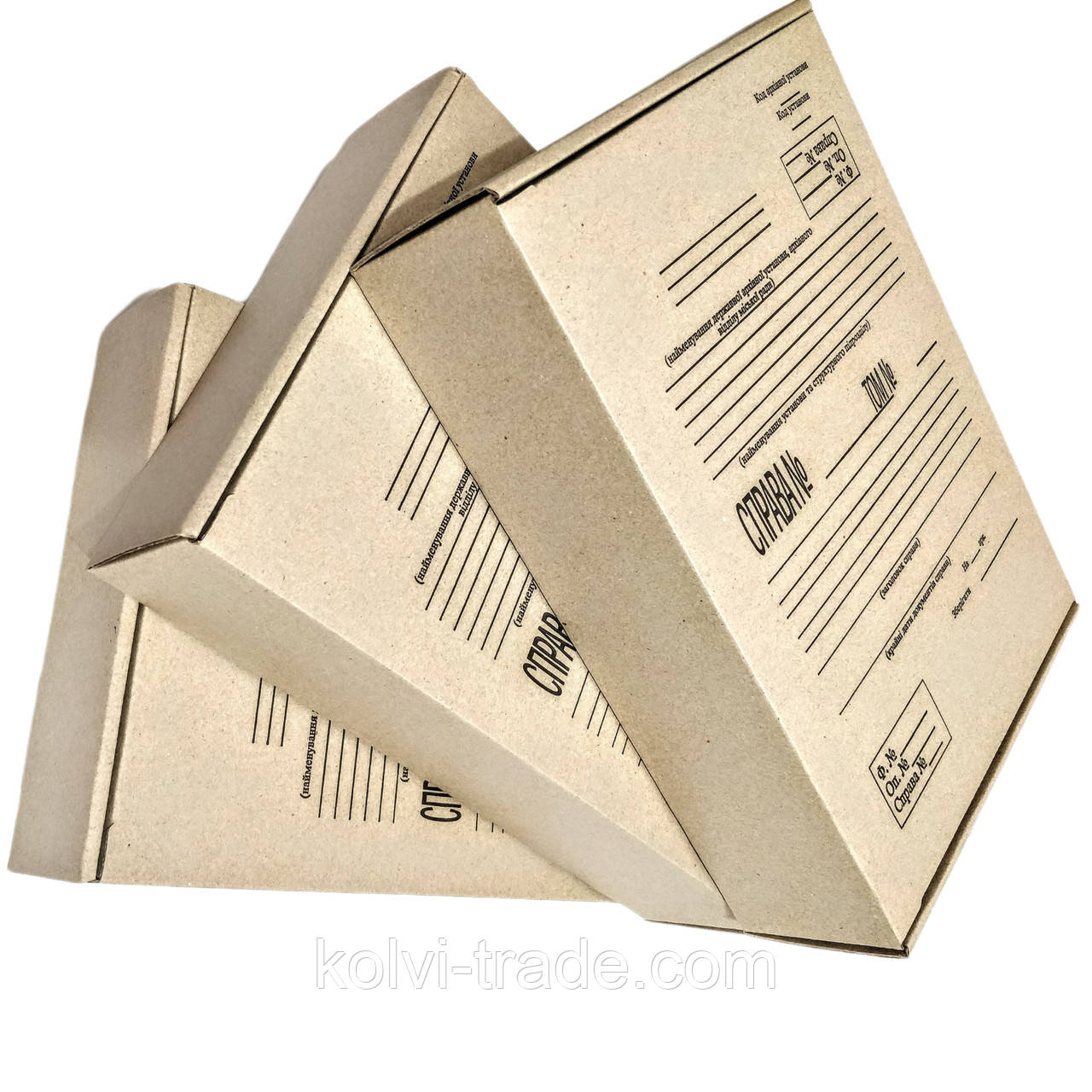 Папка-бокс архівна із гофрокартону (323х228х80 мм) для тимчасового зберігання архівних справ, фото 1