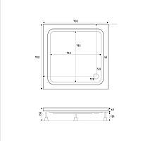 Душовий піддон 90*90*15 см акриловий квадратний з панеллю SHOWART PANAMA (Туреччина), фото 2