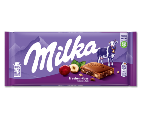 Шоколад Milka Фундук-родзинки Trauben-Nuss 100г, 1шт