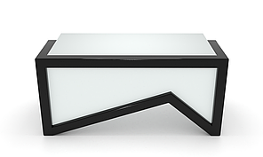 Комп'ютерний стіл Тапе white каркас сталь стільниця скло білий глянець 1300х600х750 мм (БЦ-Стіл ТМ)