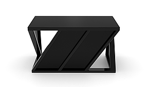 Комп'ютерний стіл Петтон black каркас сталь стільниця скло чорний глянець 1300х600х750 мм (БЦ-Стіл ТМ)