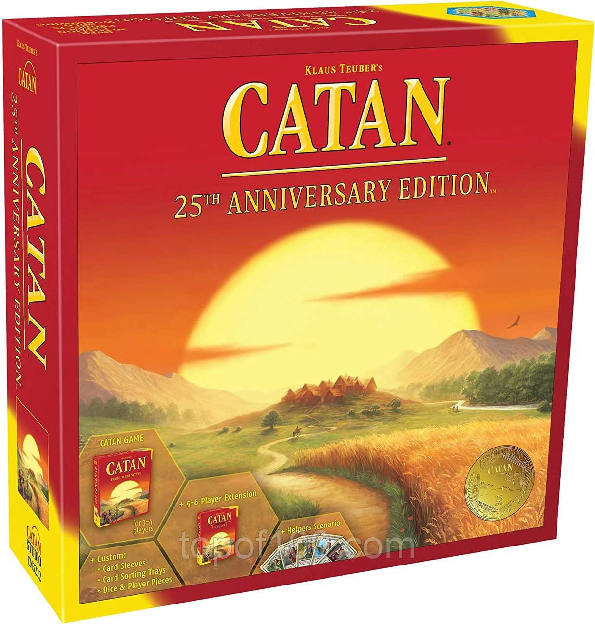 Настільна гра Catan 25th Anniversary Edition (Колонізатори + розширення 5-6 + додаток Майстри) + правила УКРАЇНСЬКОЮ