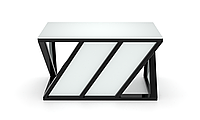 Компьютерный стол Петтон white каркас сталь столешница стекло белый глянец 1300х600х750 мм (БЦ-Стол ТМ)