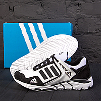 Мужские черно-белые кроссовки Adidas Terrex White, мужские кожаные спортивные кроссовки, мужская обувь Адидас