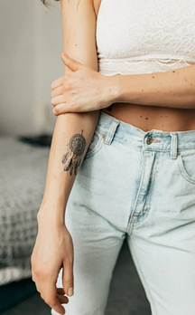 Тимчасове тату "Ловець снів із пір'ям" X-251 (KG-6105)