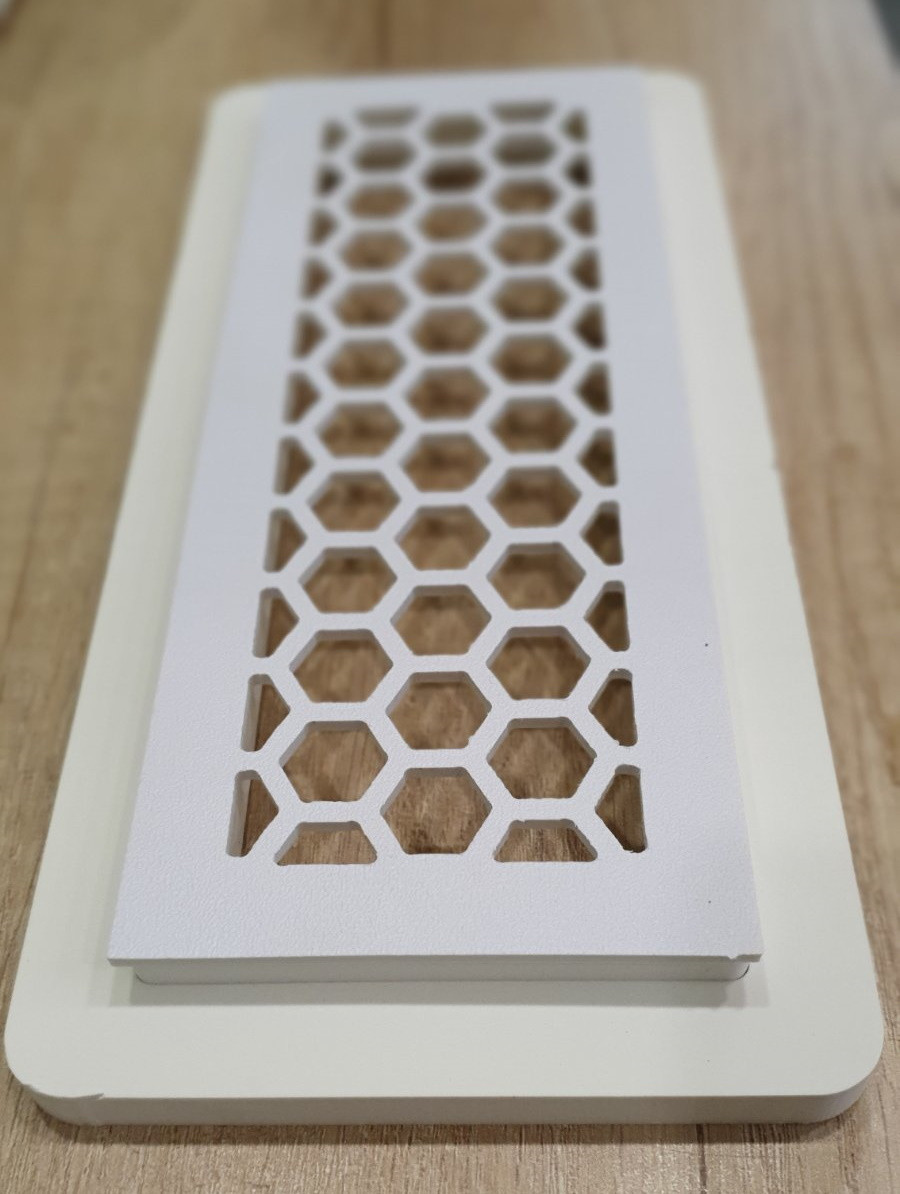 Вентиляційна решітка з магнітним кріпленням прямокутна. Соти (біла), фото 1