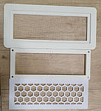 Вентиляційна решітка з магнітним кріпленням прямокутна. Соти (біла), фото 3