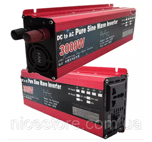 Инвертор,Інвертор напруги 3000W з 12v на 220v Синусоїда. PURE SINE WAV
