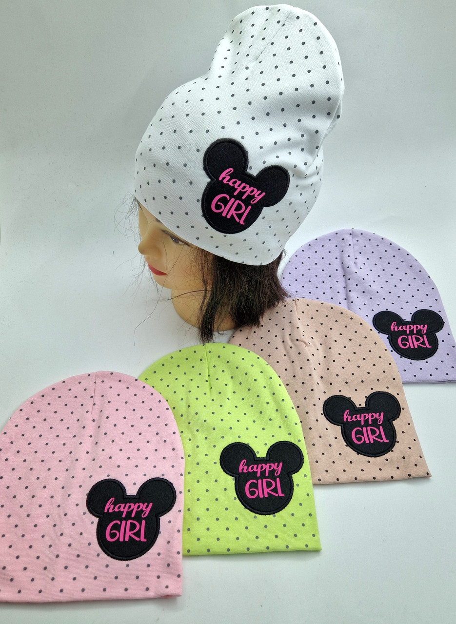 Оптом Шапка подвійна для дівчинки "happy GIRL" shapki-odezda.com.ua, 2-8 років, різні кольори