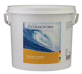 Хімія для басейну активний кисень Chemoform Blue Star Tabletten (таблетка 200 г+100 г), 5 кг