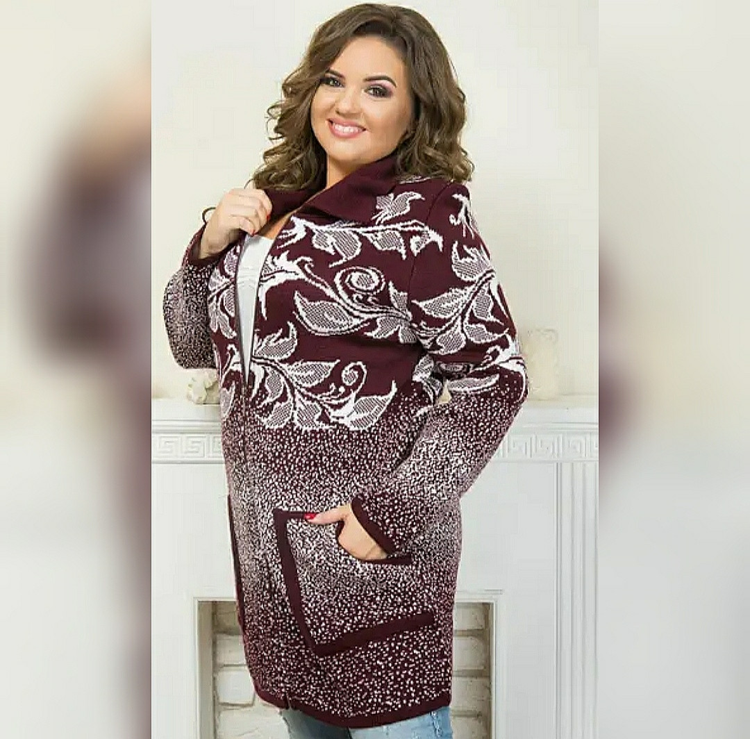 Жіноча кофта з візерунком дуже великих розмірів, фото 1