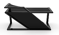 Компьютерный стол Мертон black каркас сталь столешница стекло черный глянец 1400х600х750 мм (БЦ-Стол ТМ)