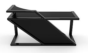 Комп'ютерний стіл Мертон black каркас сталь стільниця скло чорний глянець 1400х600х750 мм (БЦ-Стіл ТМ)