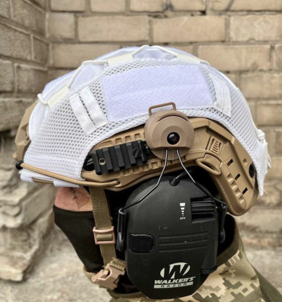 Кавер, Чохол, на шолом фаст, міч, білій кляксу, білий, фото 1