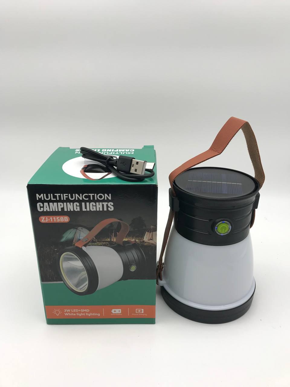 Акумуляторний кемпінговий ліхтар LED solar light ZJ-1158 / BATTERY