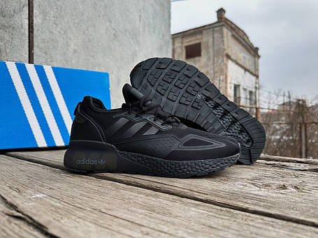 Чоловічі кросівки Adidas ZX 2K Boost Black чорні, фото 1