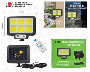 Світлодіодний прожектор акумуляторний з сонячною панеллю BL-T90-6COB