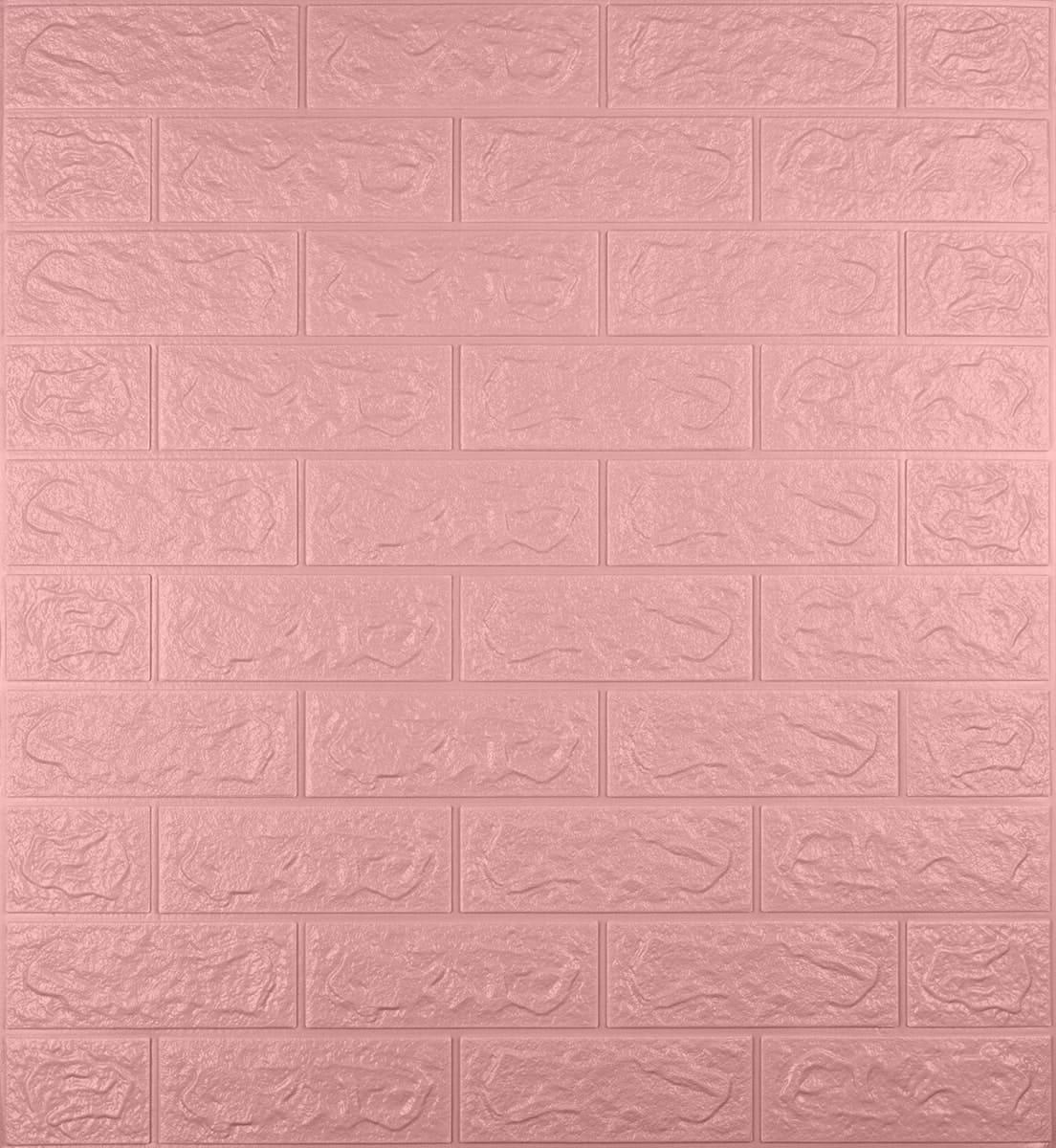 Самоклеюча декоративна 3D панель під рожеву цеглу 700x770x5 мм