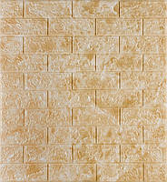 Самоклеюча декоративна 3D панель під цеглу бежевий мармур 700x770x5 мм