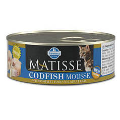 Вологий корм Farmina Matisse Cat Mousse Codfish для дорослих котів, з тріскою, 85 г