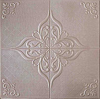 Самоклеюча декоративна 3D панель сніг рожеве золото 700x700x5 мм