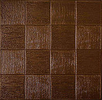 Самоклеющаяся декоративная 3D панель коричневое плетение 700x700x5 мм