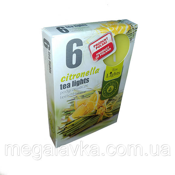 Свічки антимоскітні з цитронеллою, 6 шт - MegaLavka, фото 1