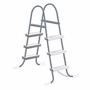 Каркасний прямокутний басейн (300 x 175 x 80 см, 3539 л, сходи, фільтр-насос) Intex 26784 Сірий, фото 4