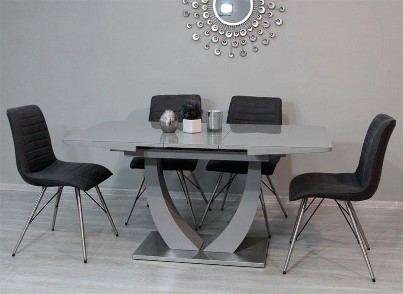 Стіл розкладний Concord T-904 (Конкорд) сірий глянець 1200 (+300)х800х760 мм, фото 1