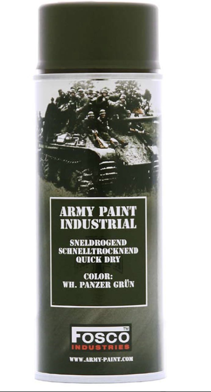 Фарба маскувальна, професійна (НАТО) FOSCO ARMY PAINT 400 ml - Panzer Grun (зелений танк)